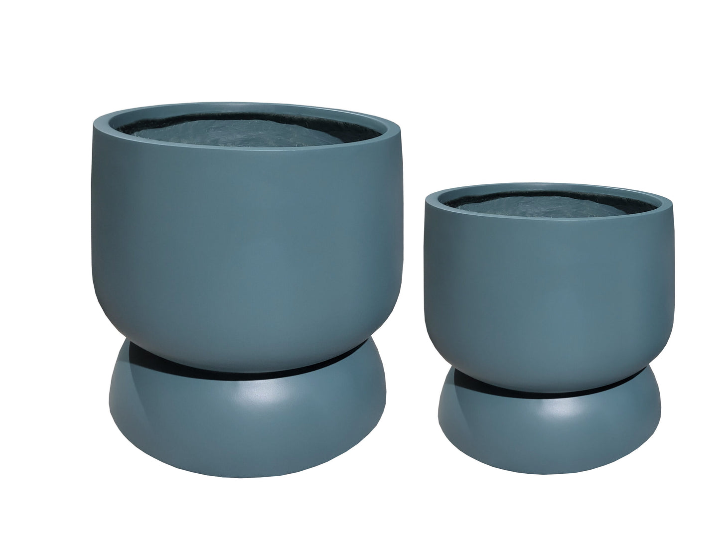 Oval shape Fiberglass Pot in petrol Color