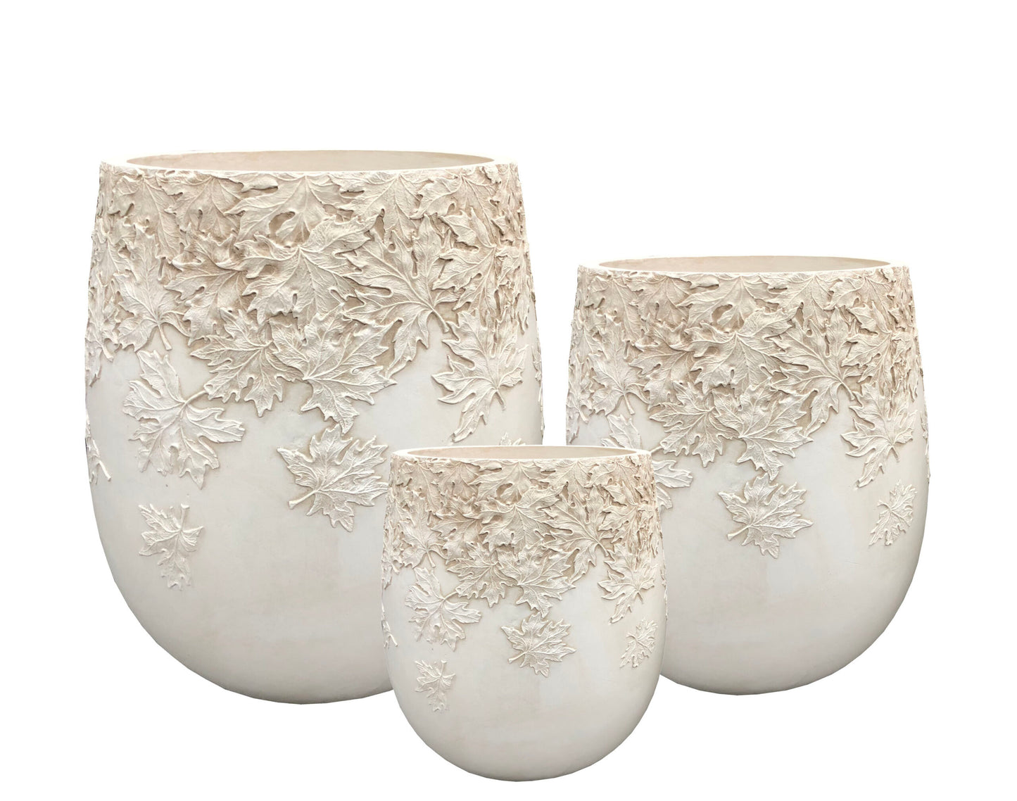 Fiberclay planter-autumn leaves pattern