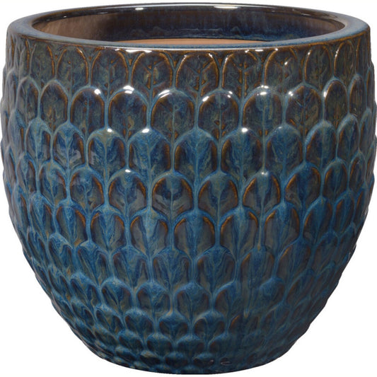 Egg Ceramic Pot in Blue Color