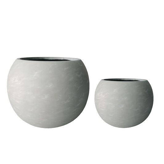 Fiberclay planters in circular shape